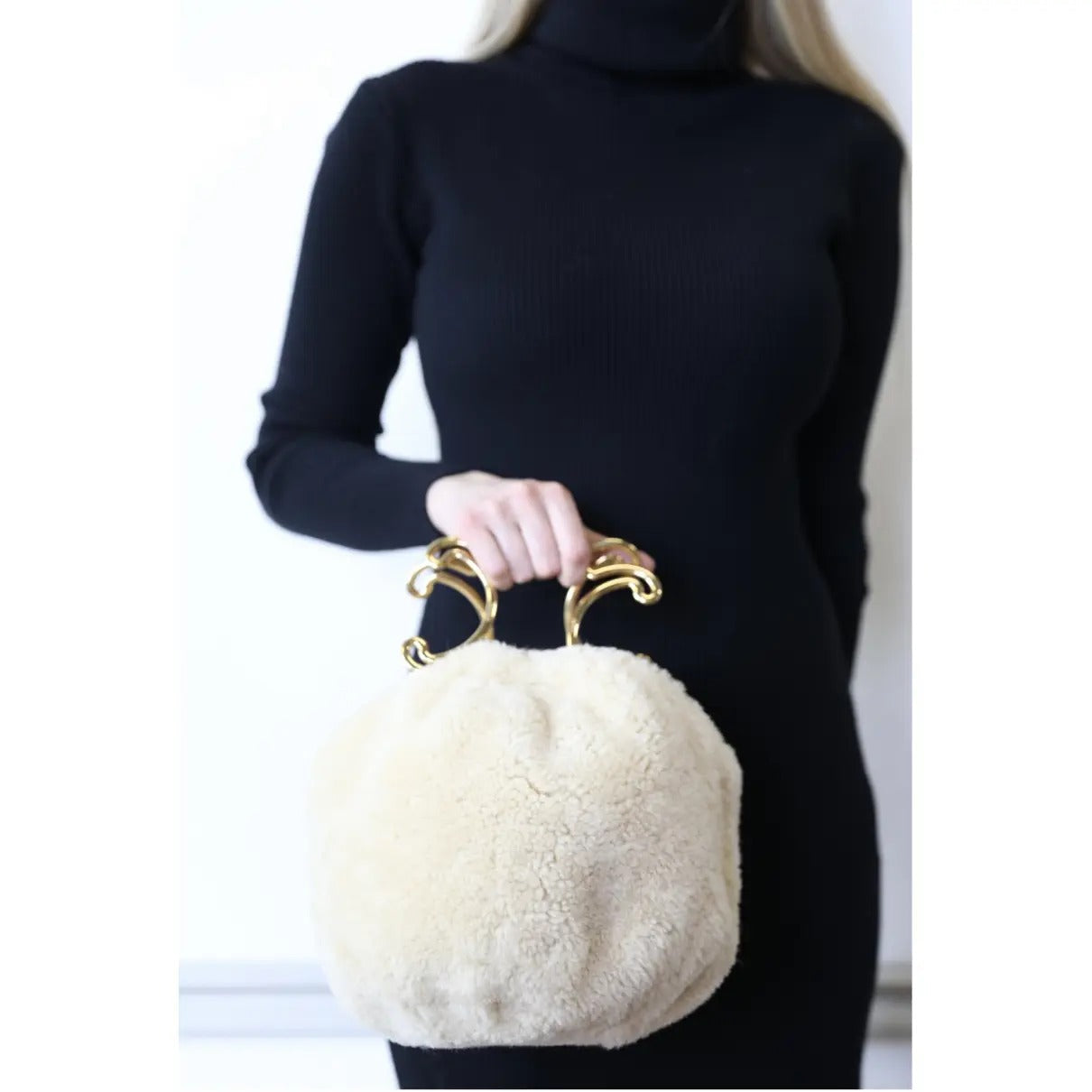 Plush Shearling Handle Bag
