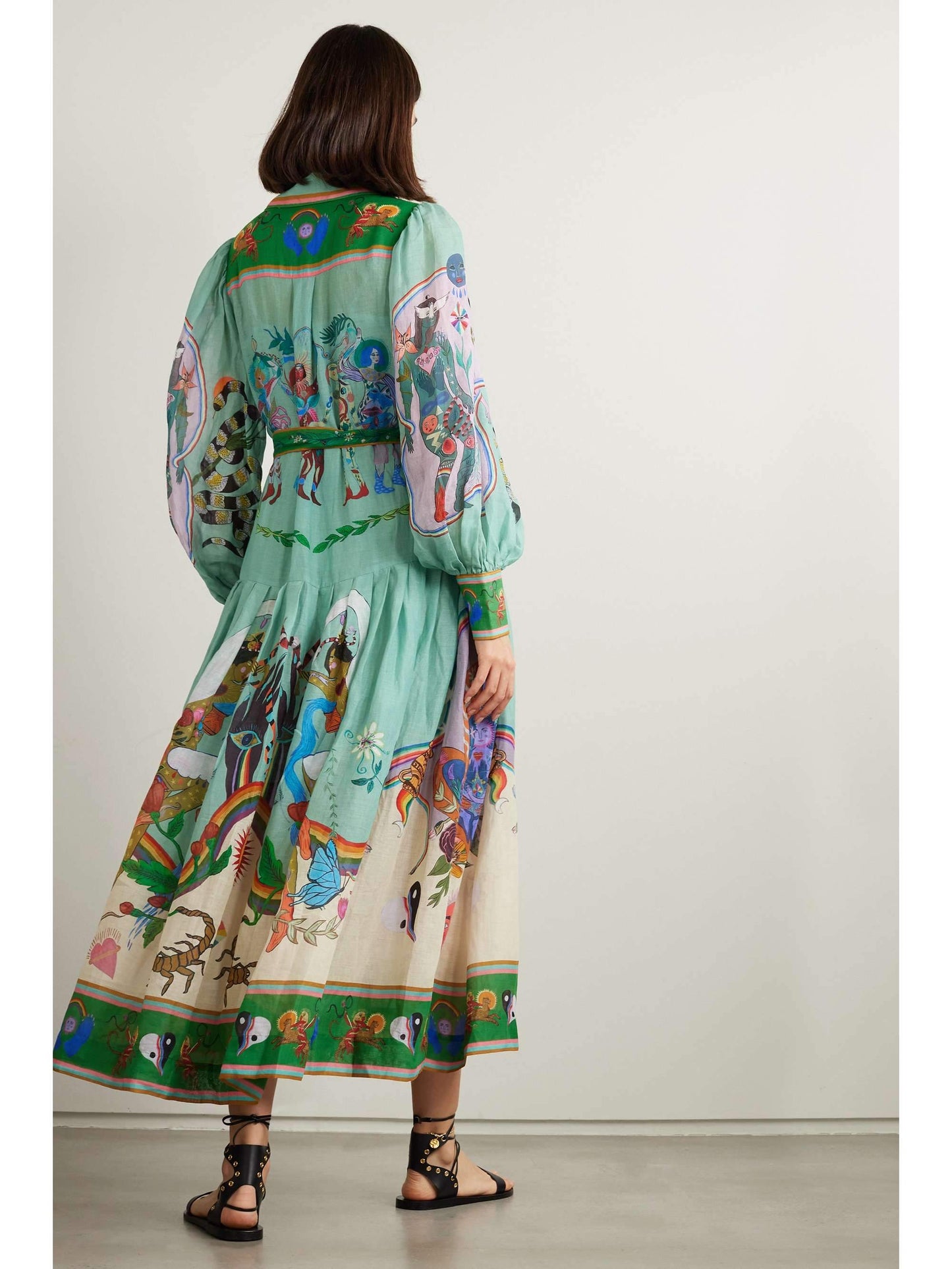 Evergreen Belted Printed Maxi Shirt Dress