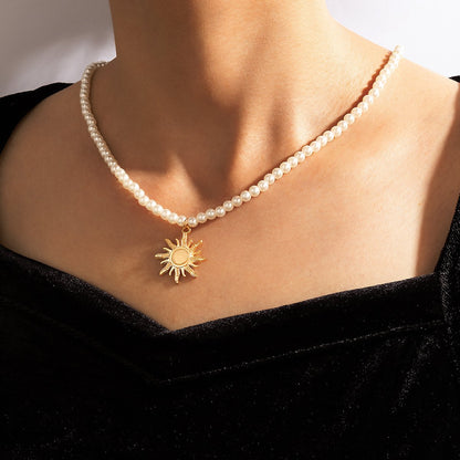 Flower Shell Love Beaded Neck Chain