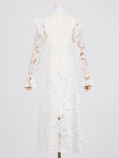 Lace Butterfly Sleeve Midi Dress