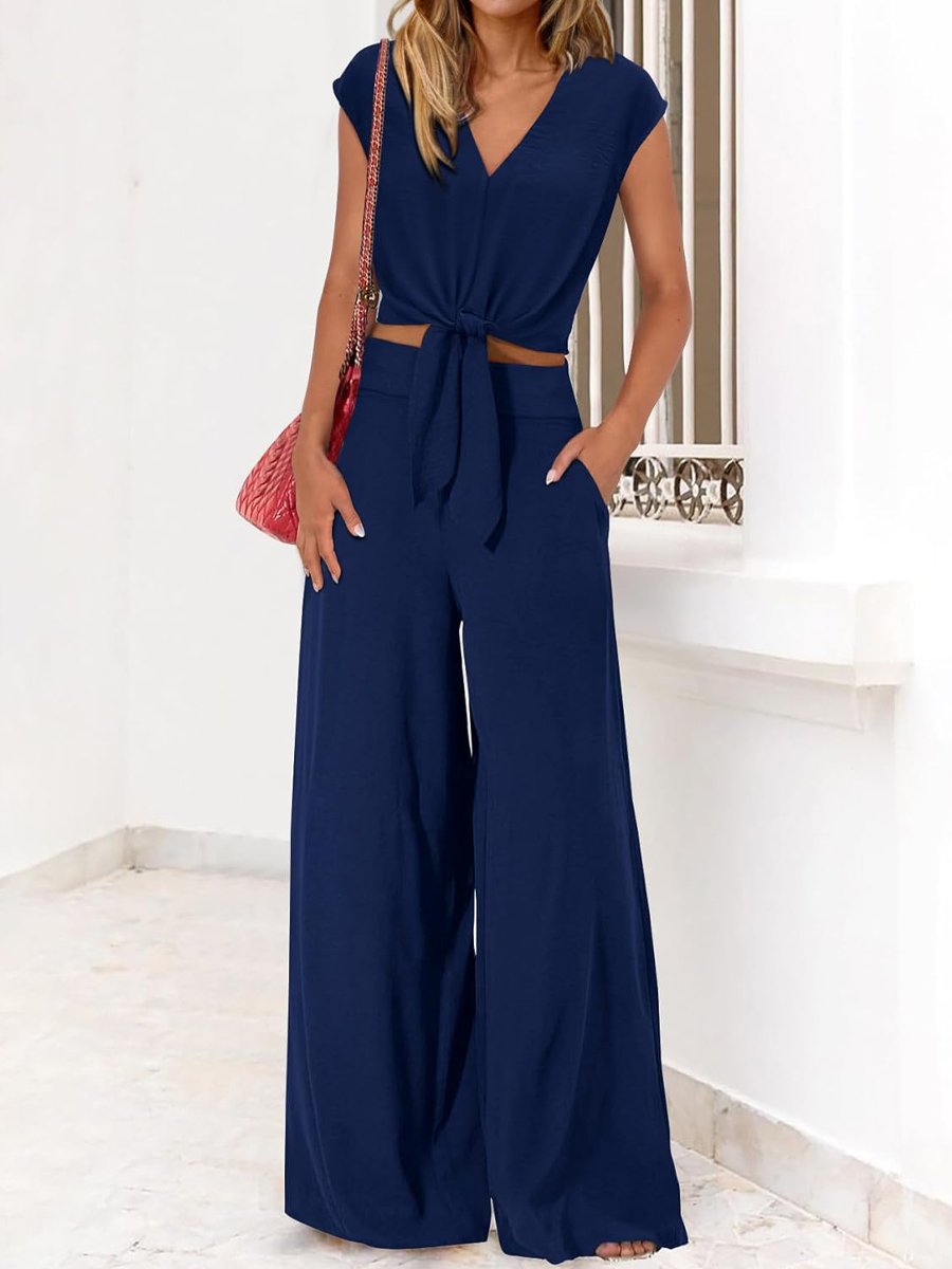 Fashion V-neck Lace Up Suit