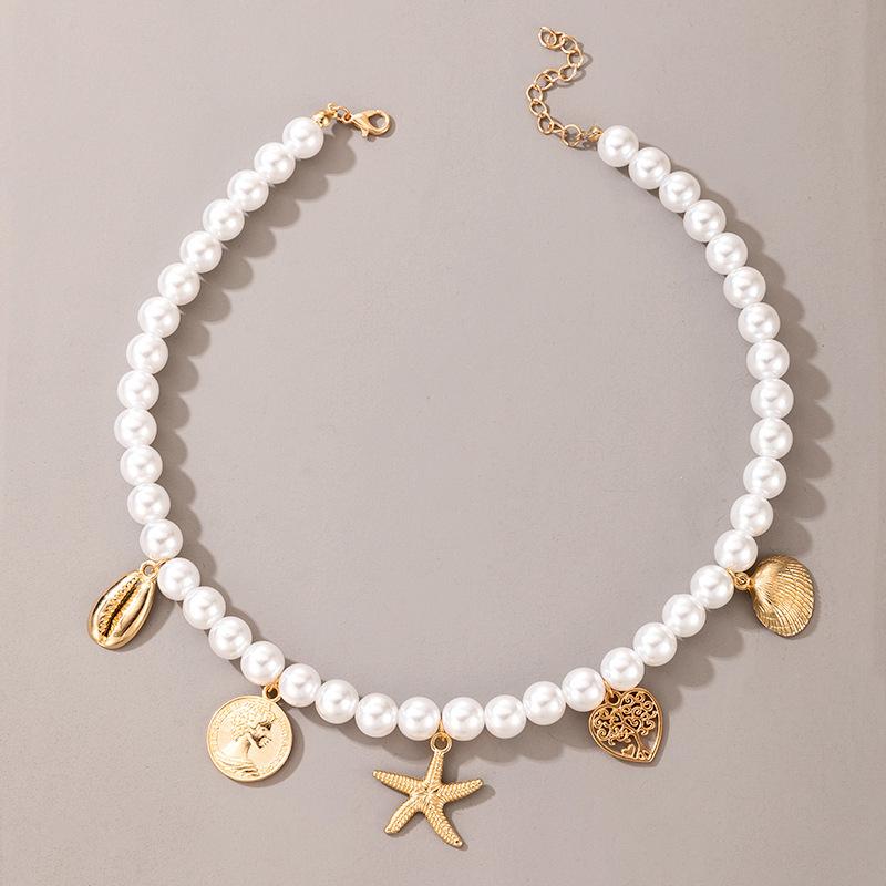 Flower Shell Love Beaded Neck Chain