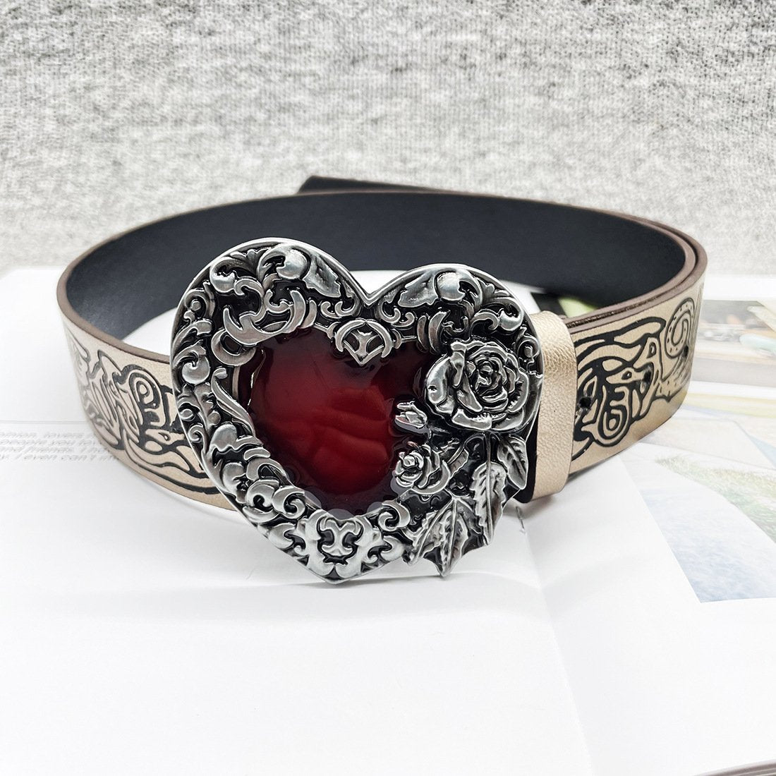 Rose Ruby Heart Belt