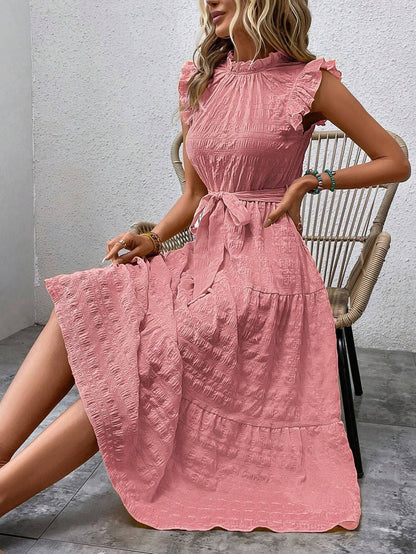 Flying Sleeve Texture Dress