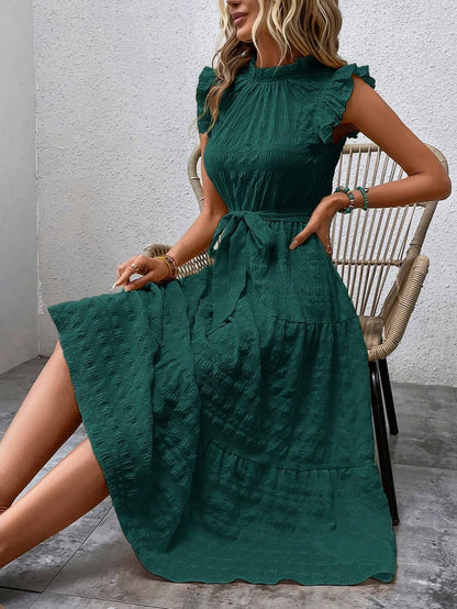 Flying Sleeve Texture Dress