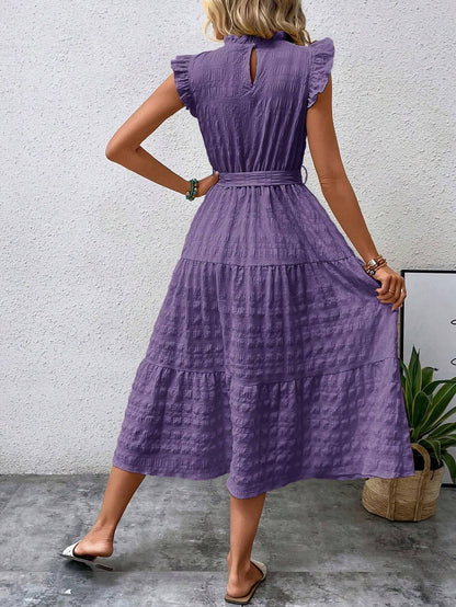 Flying Sleeve Texture Dress