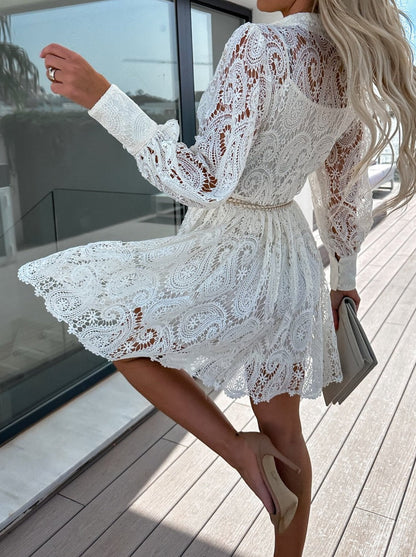 Lace Hollow Out Casual Dress