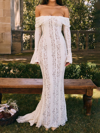 Sexy Off Shoulder Lace Mermaid Dress