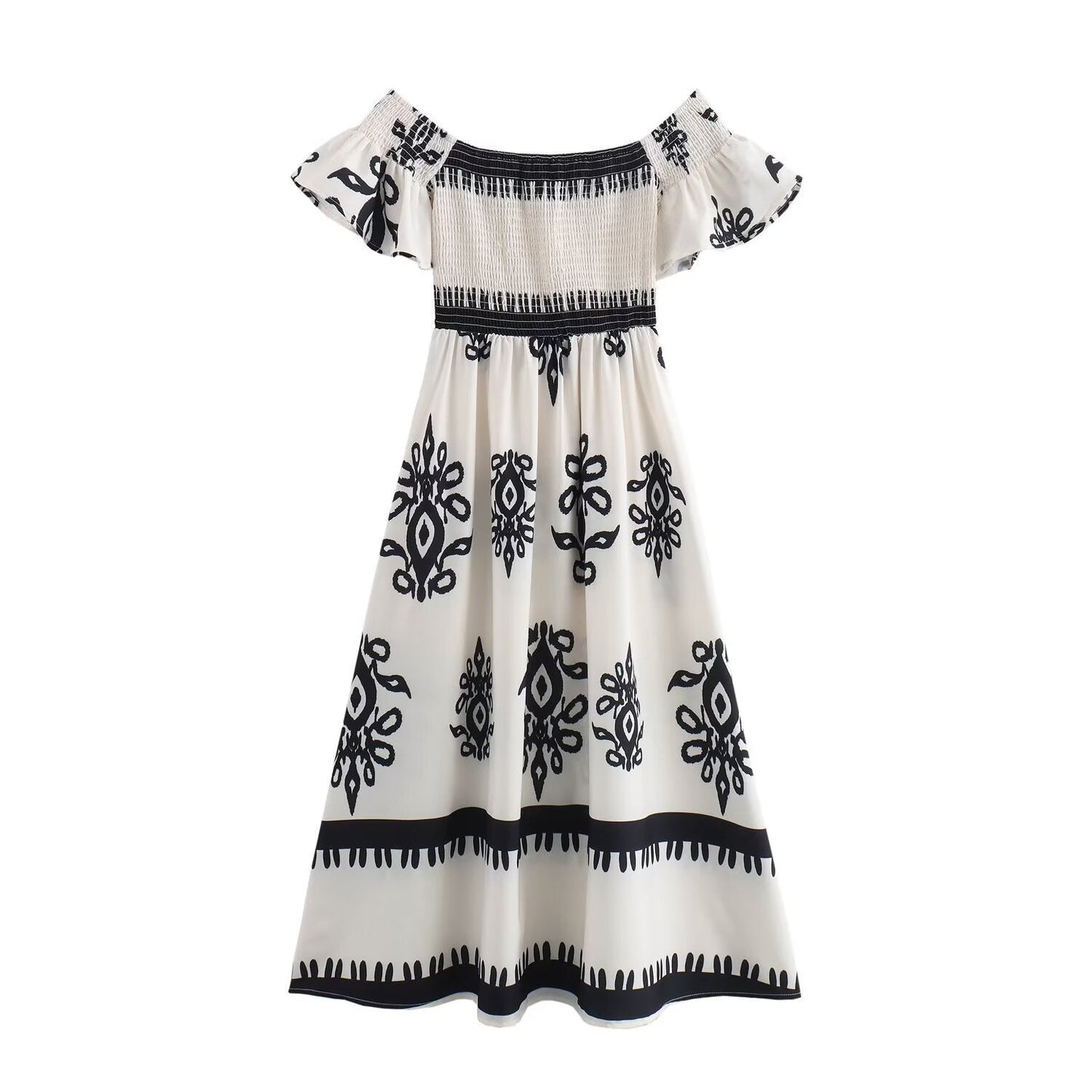 SS24 Casual Printed Midi Dress