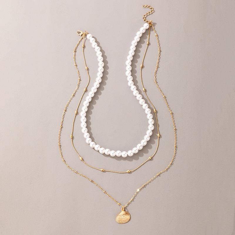 Flower Shell Love Beaded Neck Chain