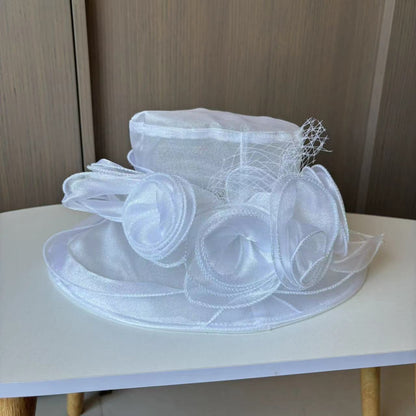 Women's Wide Brim Church Bridal Tea Party Wedding Hat