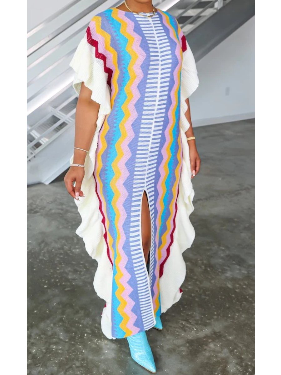 Multicolor Knit Maxi Dress